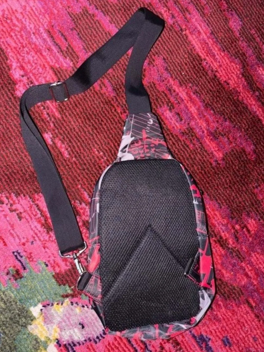 Kids Unisex Red & Black Gamer Sling Bag - Unbranded